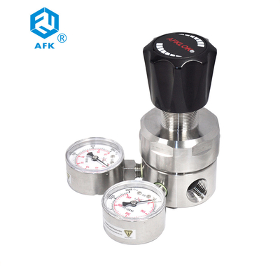 Nitrógeno dual de acero inoxidable 6000psi del indicador del regulador de presión de AFK R12 316