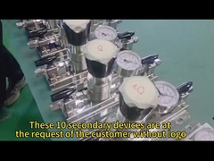 Se están probando a presión diez unidades secundarias sin logotipo que utilizan oxígeno como el gas de elección.